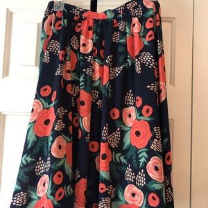 High Waisted Rifle Paper Co Floral Skirt